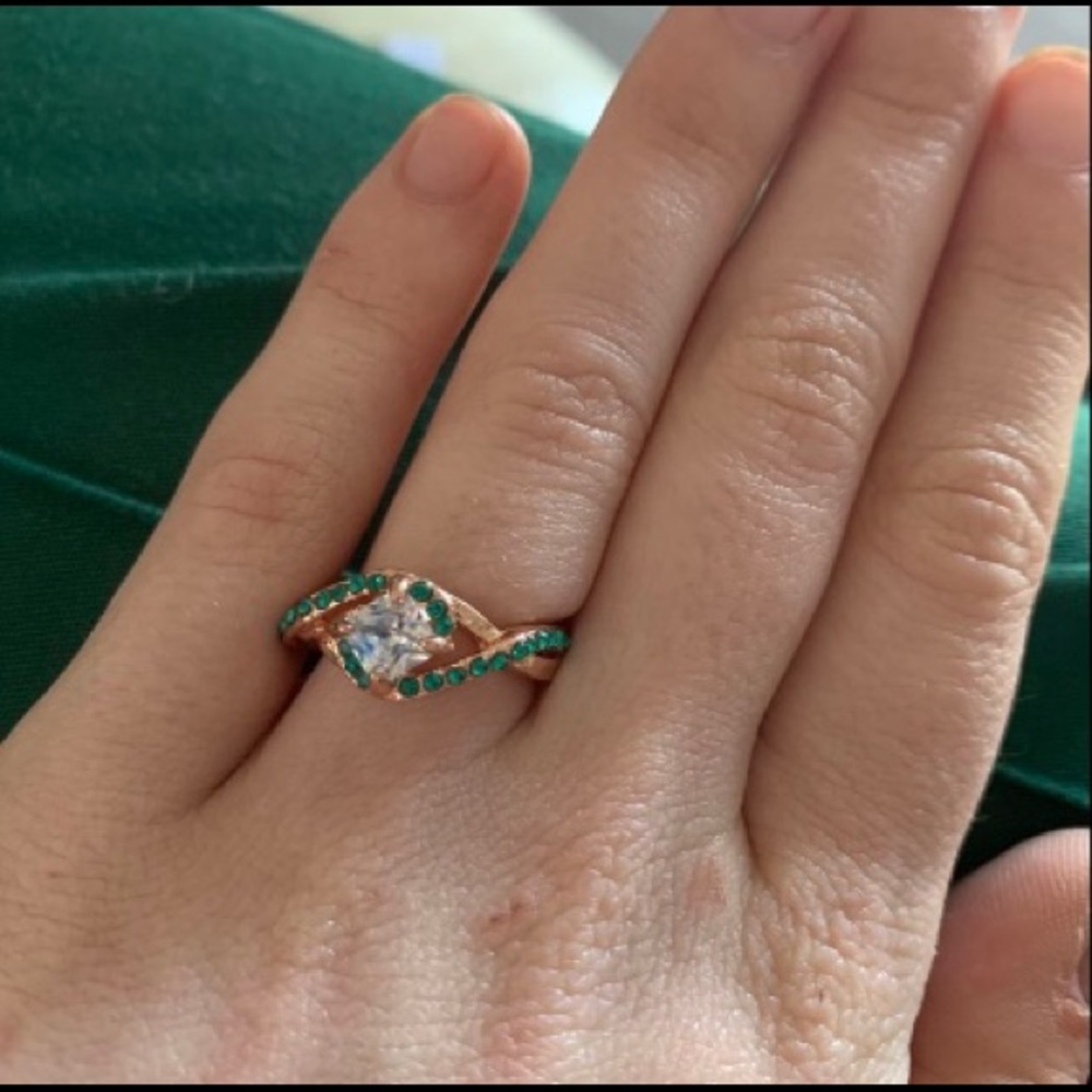 18 rose gold filled princess cut ring